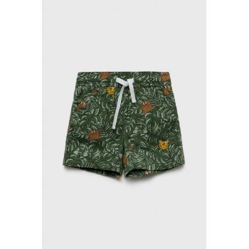 United Colors of Benetton pantaloni scurți din bumbac pentru copii culoarea verde, talie reglabila