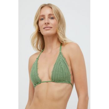 United Colors of Benetton sutien de baie culoarea verde, cupa moale