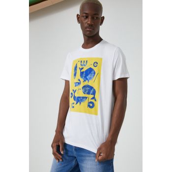 Medicine tricou din bumbac culoarea alb, cu imprimeu