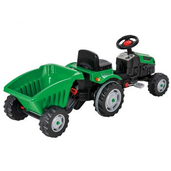 Tractor cu pedale si remorca Pilsan Active with Trailer 07-316 green de firma originala