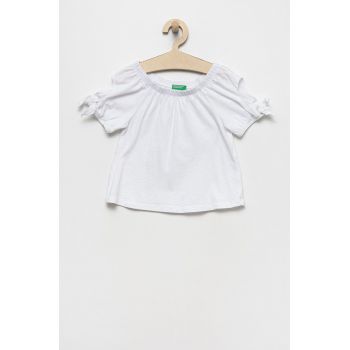 United Colors of Benetton tricou copii culoarea alb, neted ieftina