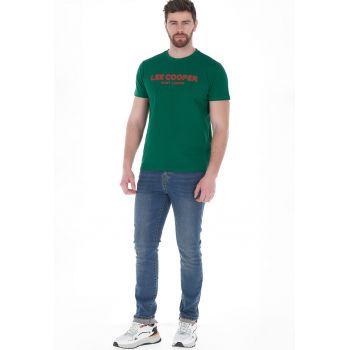 Tricou barbat - cu logo texturat - verde