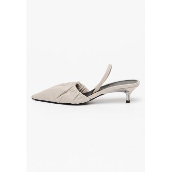 Pantofi slingback de piele cu toc kitten Code Stretch