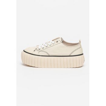 Tenisi flatform cu cusaturi contrastante S-Hanami