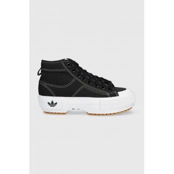 adidas Originals teniși Nizza femei, culoarea negru GZ8857-BLK/WHT de firma originali