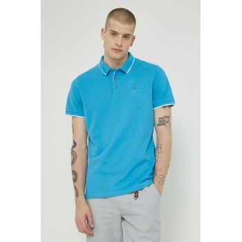 Medicine tricou polo barbati, culoarea turcoaz, neted