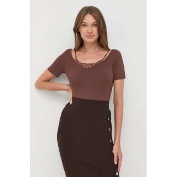 Miss Sixty tricou femei, culoarea maro