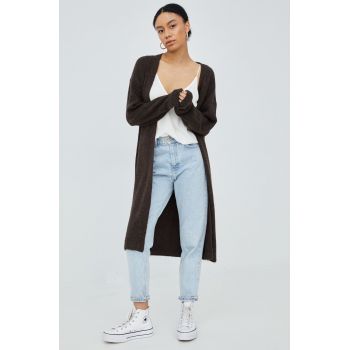 Noisy May cardigan din amestec de lana femei, culoarea maro, light