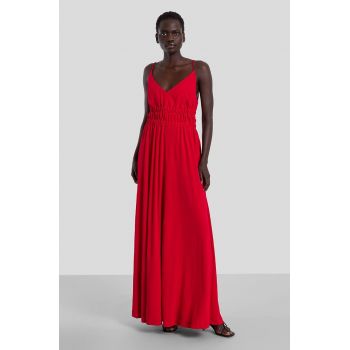 rochie culoarea rosu, maxi, evazati