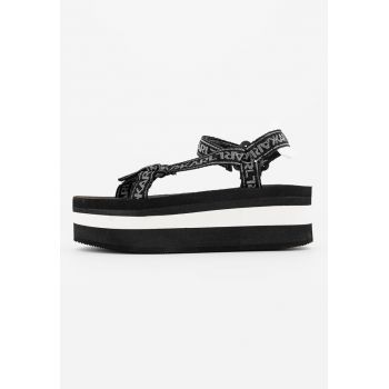 Sandale flatform cu model logo Sandale flatform cu model logo