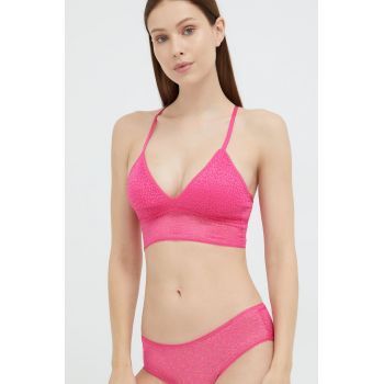 Dkny sutien culoarea roz, dantela, neted de firma original