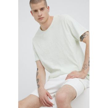 Medicine tricou din bumbac culoarea turcoaz, neted