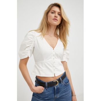 Levi's bluza din bumbac femei, culoarea alb, neted de firma originala