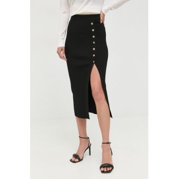 MICHAEL Michael Kors fusta culoarea negru, midi, drept