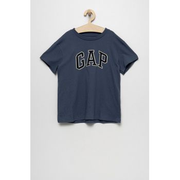 GAP tricou de bumbac pentru copii culoarea albastru marin, cu imprimeu