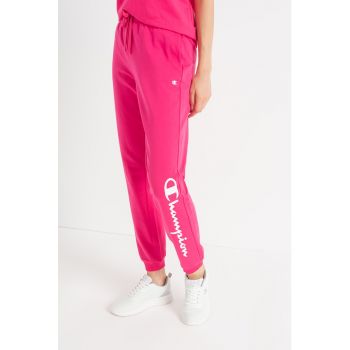 Pantaloni sport conici cu imprimeu logo