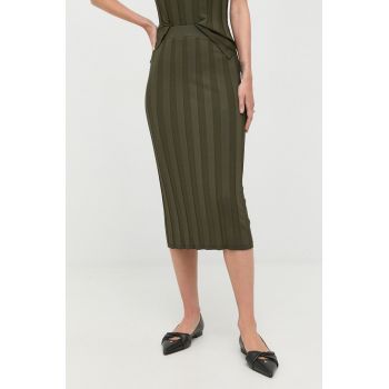 Max Mara Leisure fusta culoarea verde, midi, creion