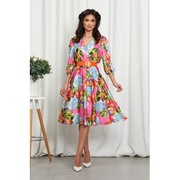 Rochie Glenda Roz Multicolora la reducere