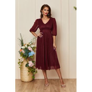 Rochie de ocazie din voal cu glitter Nicolette Bordo ieftina