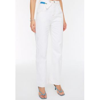 Blugi bootcut cu talie inalta