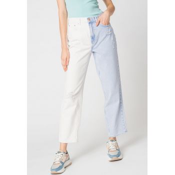 Blugi cu croiala dreapta si model colorblock Robyn Blugi cu croiala dreapta si model colorblock Robyn