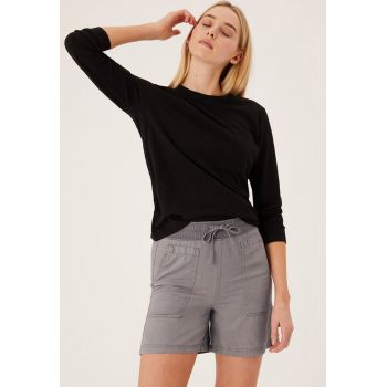 Pantaloni scurti din amestec de lyocell cu snur in talie