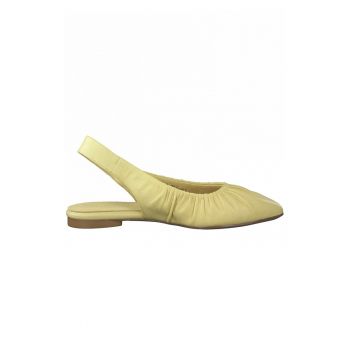 Pantofi slingback de piele cu fronseuri Pantofi slingback de piele cu fronseuri
