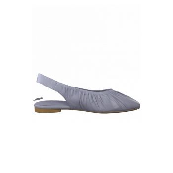 Pantofi slingback de piele cu fronseuri