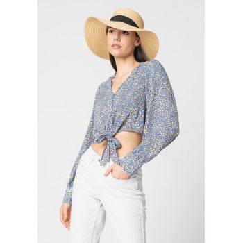 Camasa crop cu detaliu cu nod Life Camasa crop cu detaliu cu nod Life