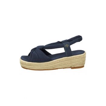 Sandale tip espadrile cu talpa wedge si model cu nod