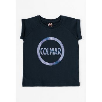 Tricou de bumbac cu imprimeu logo supradimenionat Just