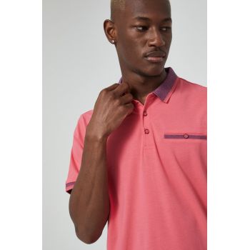 Medicine tricou polo barbati, culoarea roz, neted