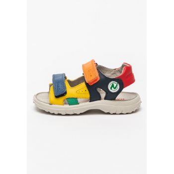 Sandale colorblock de piele cu velcro Finlay