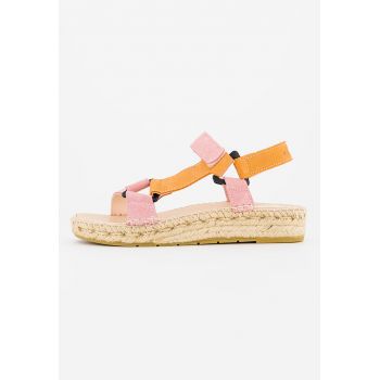 Sandale-espadrile din piele intoarsa