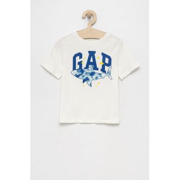 GAP tricou de bumbac pentru copii culoarea alb, cu imprimeu