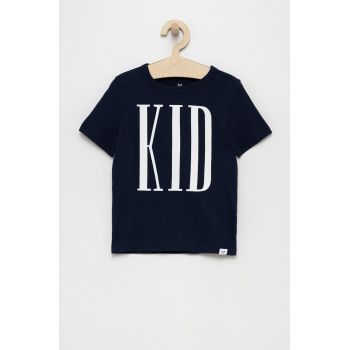 GAP tricou de bumbac pentru copii culoarea albastru marin, cu imprimeu