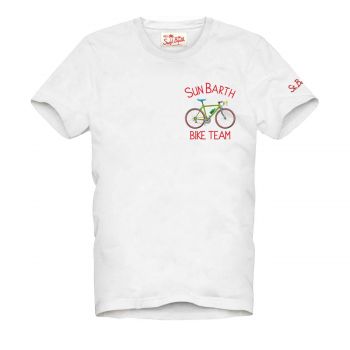 Man Cotton T-Shirt With Bike Print L