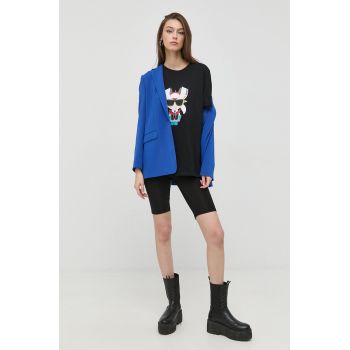 Karl Lagerfeld tricou din bumbac culoarea negru, cu imprimeu