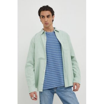 Levi's cămașă din bumbac bărbați, culoarea verde, cu guler clasic, regular 85748.0127-Greens de firma originala