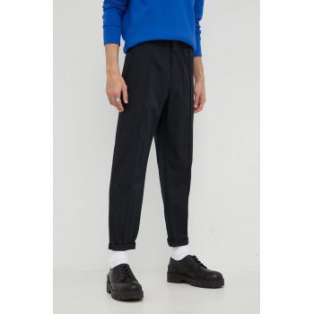 Tiger Of Sweden pantaloni barbati, culoarea negru, cu fason chinos de firma originali