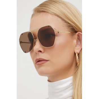 Alexander McQueen ochelari de soare femei, culoarea auriu de firma originali