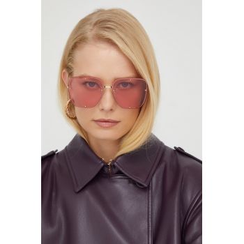 Alexander McQueen ochelari de soare femei, culoarea roz de firma originali