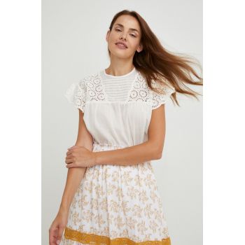 Answear Lab bluza din bumbac culoarea alb