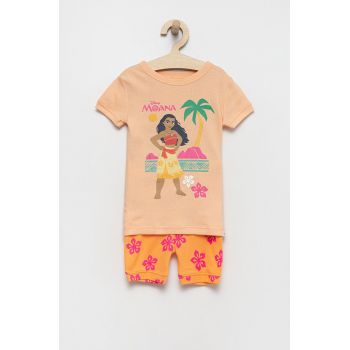 GAP pijamale de bumbac pentru copii culoarea portocaliu, modelator