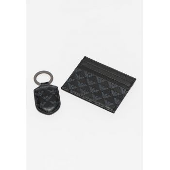 Set de portcart de piele si breloc - 2 piese
