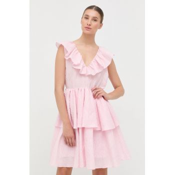 Custommade rochie culoarea roz, mini, evazati ieftina