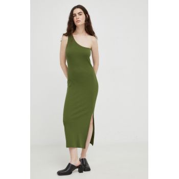 Gestuz rochie culoarea verde, midi, drept de firma originala