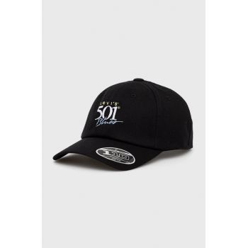 Levi's șapcă culoarea negru, cu imprimeu de firma originala