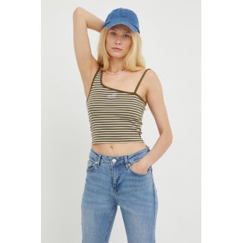 Levi's top din bumbac culoarea verde