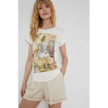 Medicine tricou din bumbac culoarea bej